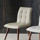 Sedia in legno massello rivestita in ecopelle viola Viadurini