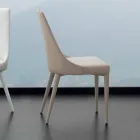 Sedia in metallo interamente rivestita in ecopelle Nepitella Viadurini
