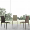 Sedia in metallo rivestita in ecopelle Caserta, design moderno