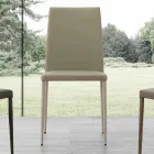 Sedia in metallo rivestita in ecopelle Caserta, design moderno Viadurini