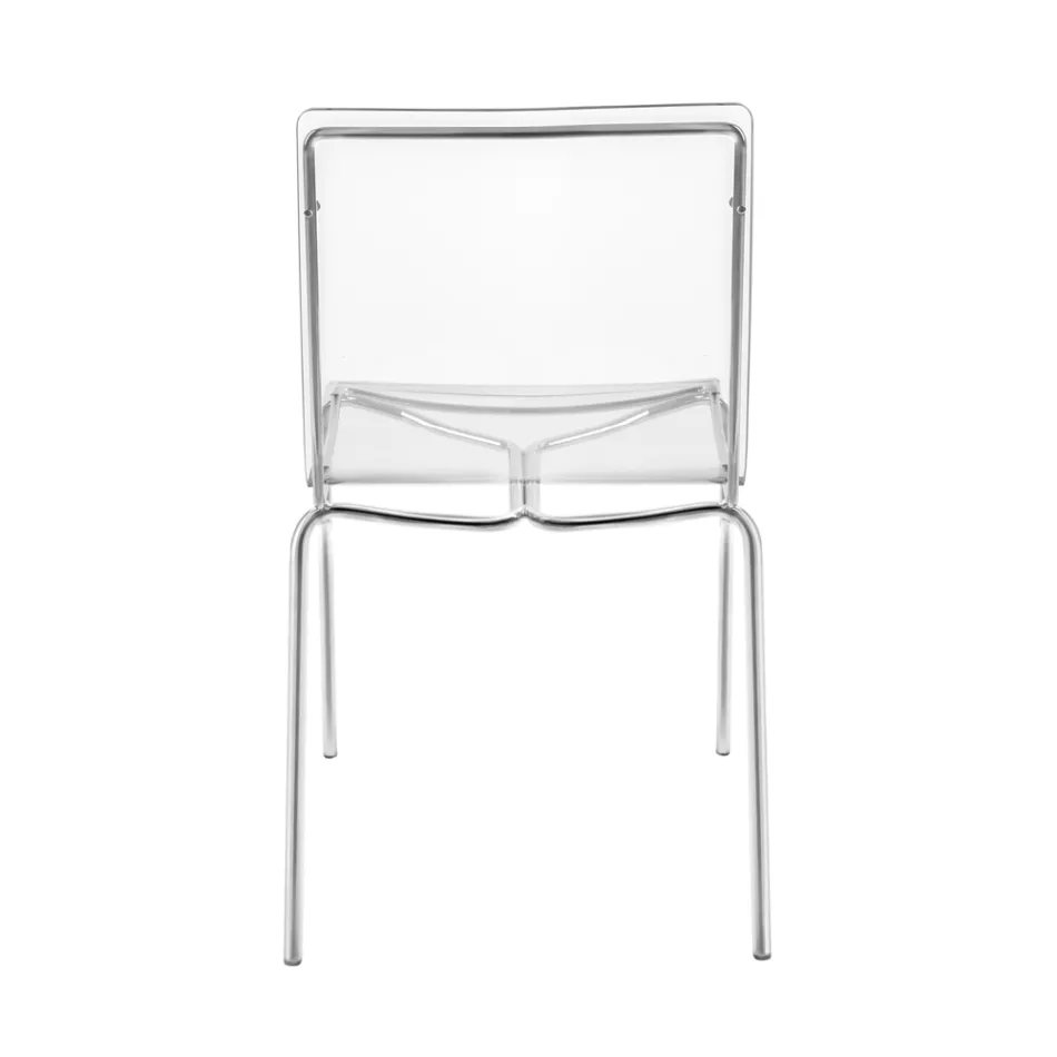 Sedia in Plexiglass Trasparente e Ferro Made in Italy 2 Pezzi - Charlotte Viadurini