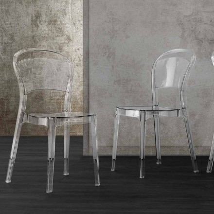 Sedia in Policarbonato Trasparente, Design Moderno - Yanis Viadurini