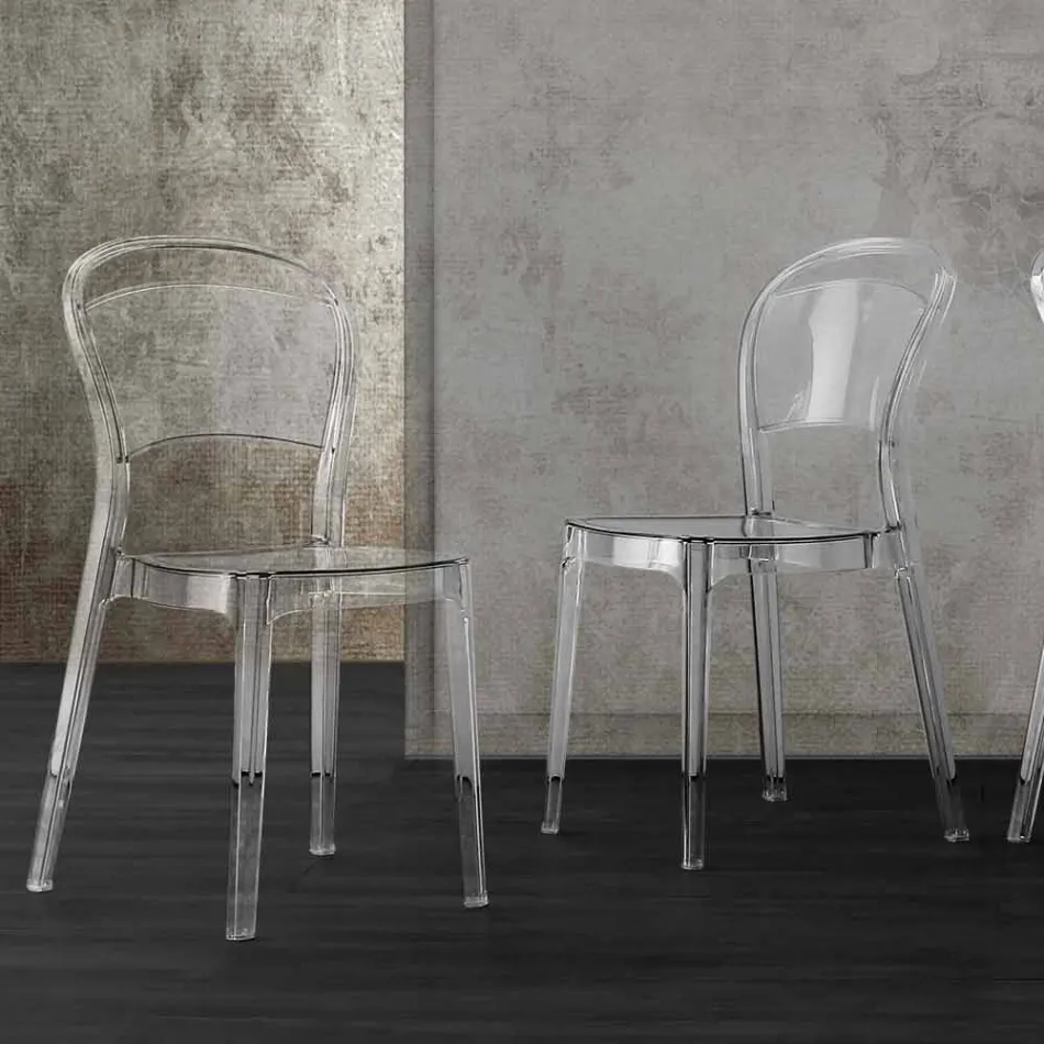 Sedia in Policarbonato Trasparente, Design Moderno - Yanis Viadurini