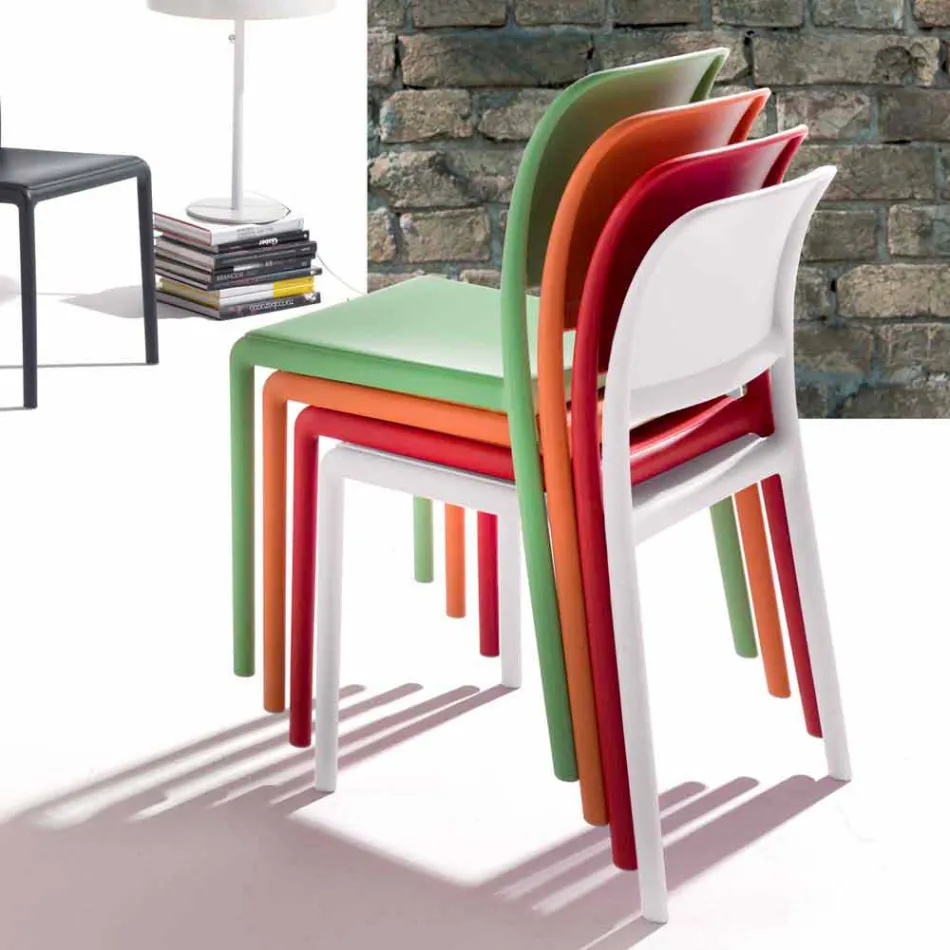 Sedia in resina e fiberglass di design moderno made in Italy Ravenna Viadurini