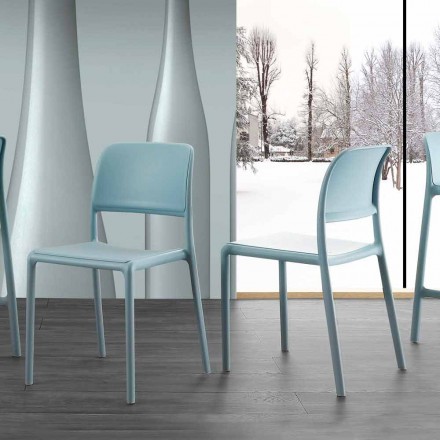 Sedia in resina e fiberglass di design moderno made in Italy Ravenna Viadurini