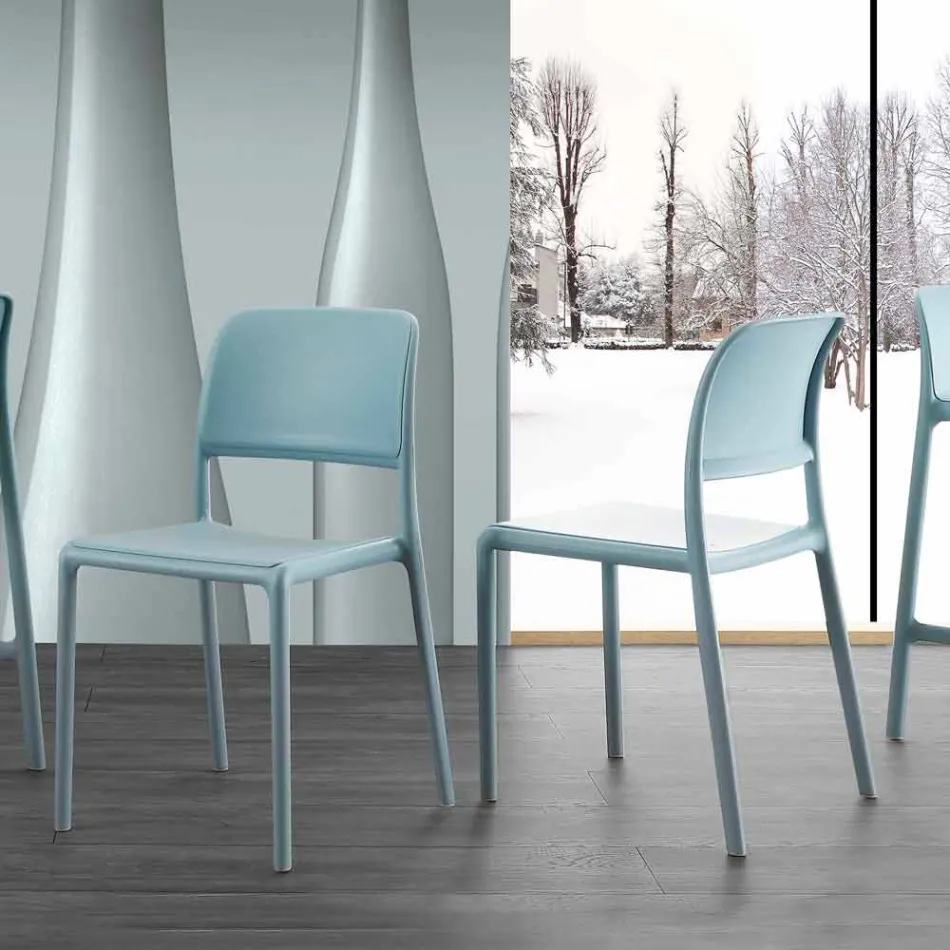 Sedia in resina e fiberglass di design moderno made in Italy Ravenna Viadurini