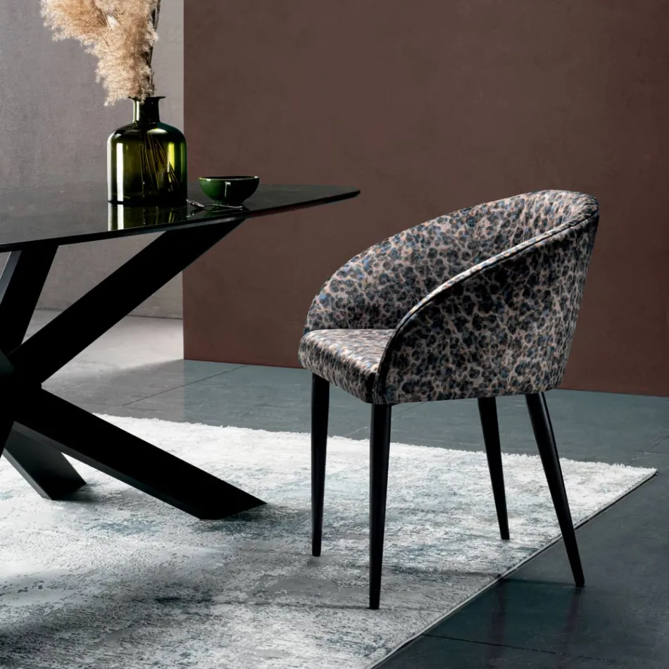 Sedia in Tessuto con Struttura in Acciaio Made in Italy 4 Pezzi - Tagata Viadurini