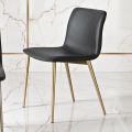 Sedia in Tessuto Fibrato Effetto Pelle e Gambe in Metallo Made in Italy - Amane