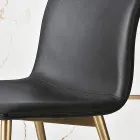 Sedia in Tessuto Fibrato Effetto Pelle e Gambe in Metallo Made in Italy - Amane Viadurini