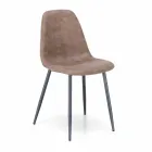Sedia living di design moderno in similpelle, Elice, 4 pezzi Viadurini