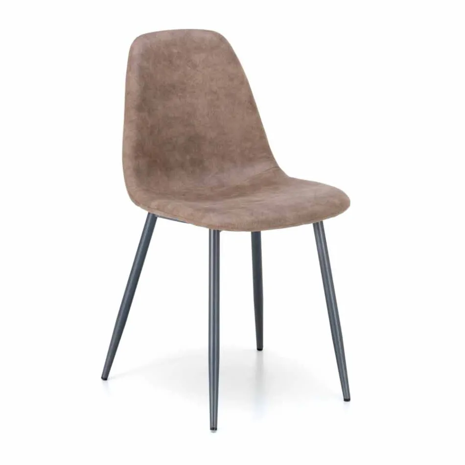 Sedia living di design moderno in similpelle, Elice, 4 pezzi Viadurini