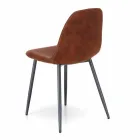 Sedia living moderna in similpelle marrone vintage, Elice, 4 pezzi Viadurini