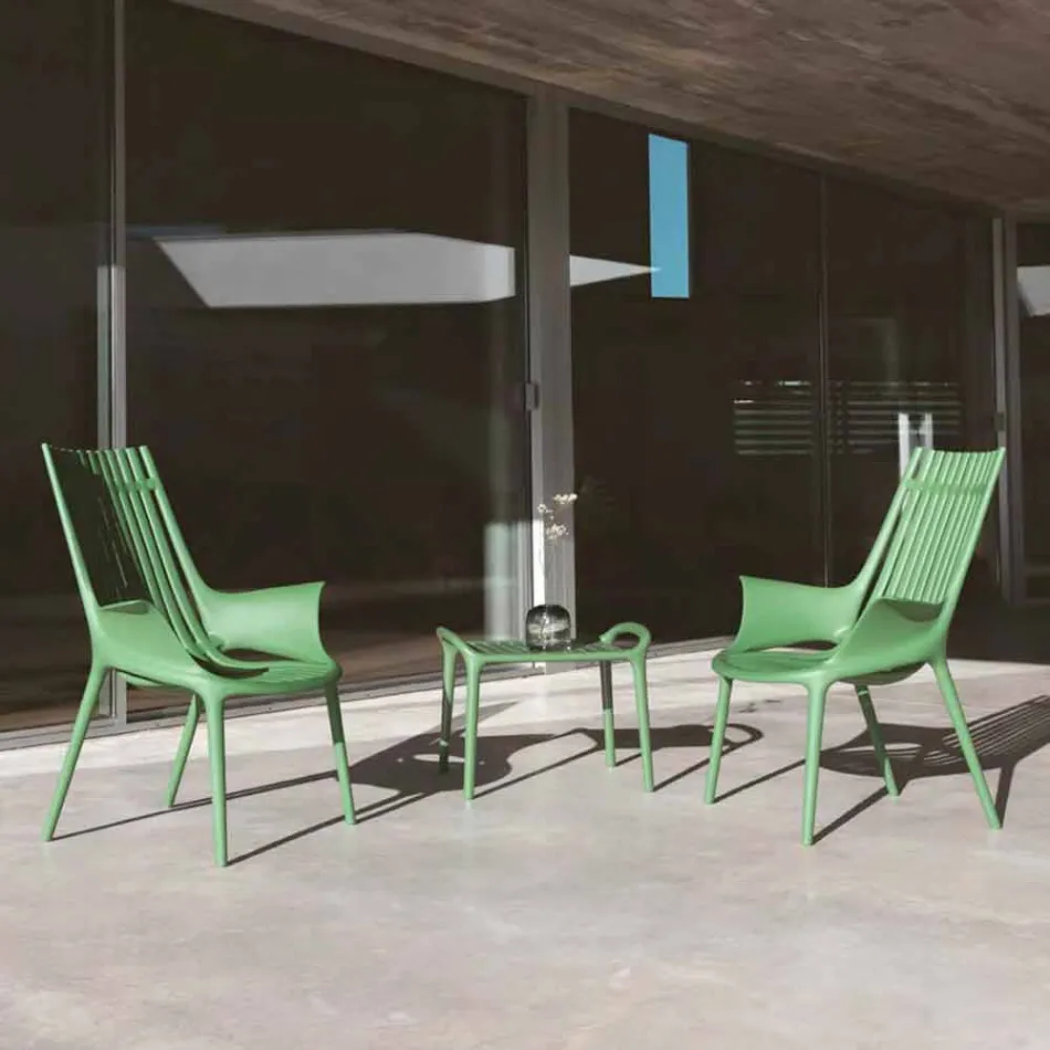Sedia Lounge con Braccioli per Esterni in Plastica 4 Pezzi - Ibiza by Vondom Viadurini