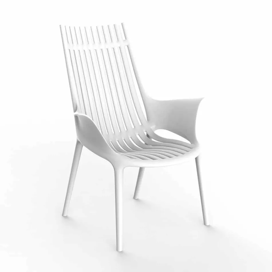 Sedia Lounge con Braccioli per Esterni in Plastica 4 Pezzi - Ibiza by Vondom Viadurini
