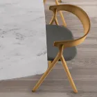 Sedia Moderna da Soggiorno in Diversi Tessuti con scocca in Legno - Wolter Viadurini