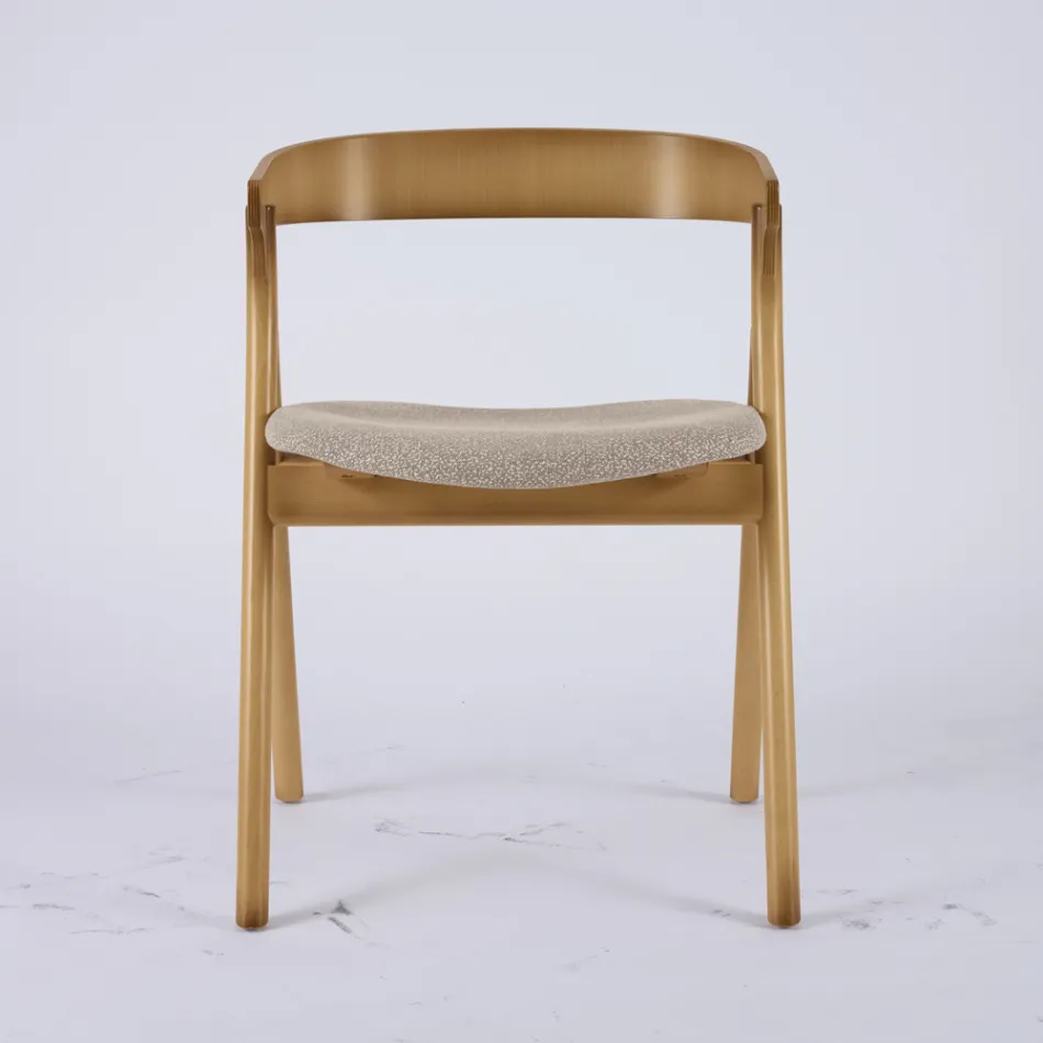 Sedia Moderna da Soggiorno in Diversi Tessuti con scocca in Legno - Wolter Viadurini