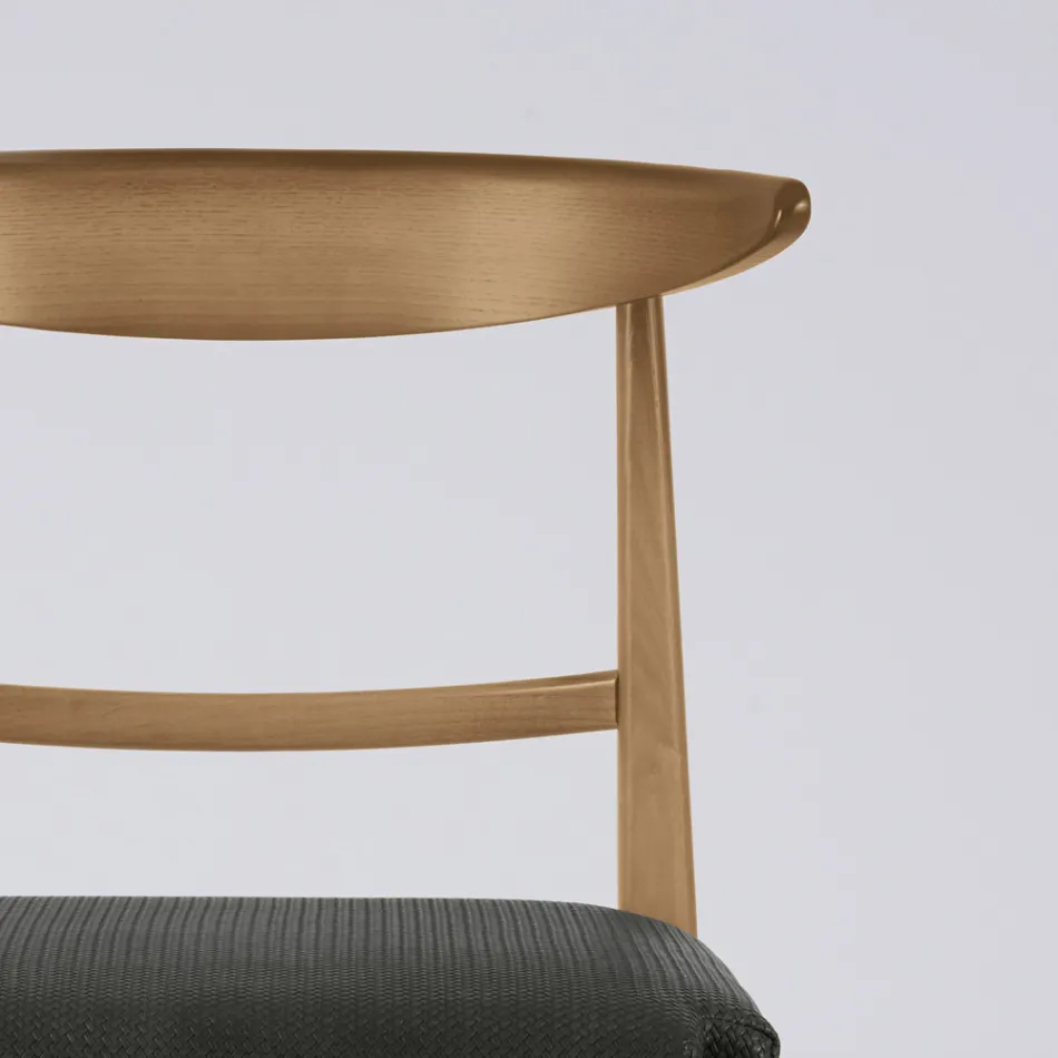 Sedia Moderna da Soggiorno in Tessuto e Legno Massello Made in Italy - Wilma Viadurini