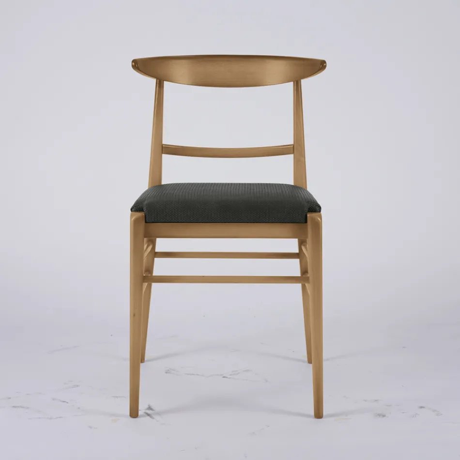 Sedia Moderna da Soggiorno in Tessuto e Legno Massello Made in Italy - Wilma Viadurini