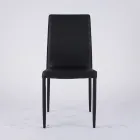 Sedia Moderna da Zona Living in Ecopelle e Metallo Made in Italy - Michaela Viadurini