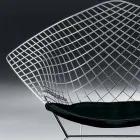 Sedia Moderna in Acciaio con Seduta in Pelle Made in Italy di Lusso - Beniamino Viadurini