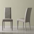 Sedia moderna in ecopelle grigio ghiaccio Linear