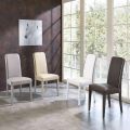 Sedia moderna in legno di faggio e similpelle 4 pezzi - Fanny
