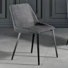 Sedia moderna in tessuto e gambe a triangolo fatta in Italia, Oriella Viadurini
