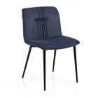 Sedia Monoscocca in Tessuto Colorato e Metallo Nero Design - Florinda Viadurini