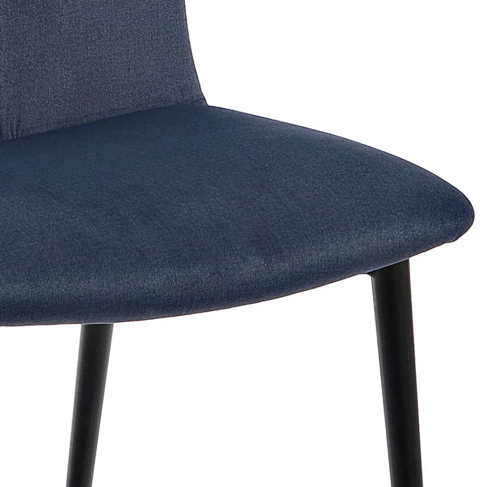 Sedia Monoscocca in Tessuto Colorato e Metallo Nero Design - Florinda Viadurini