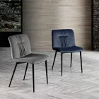 Sedia Monoscocca in Tessuto Colorato e Metallo Nero Design - Florinda Viadurini