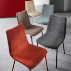 Sedia Monoscocca in Tessuto di Diverse Finiture Made in Italy - Morgana Viadurini