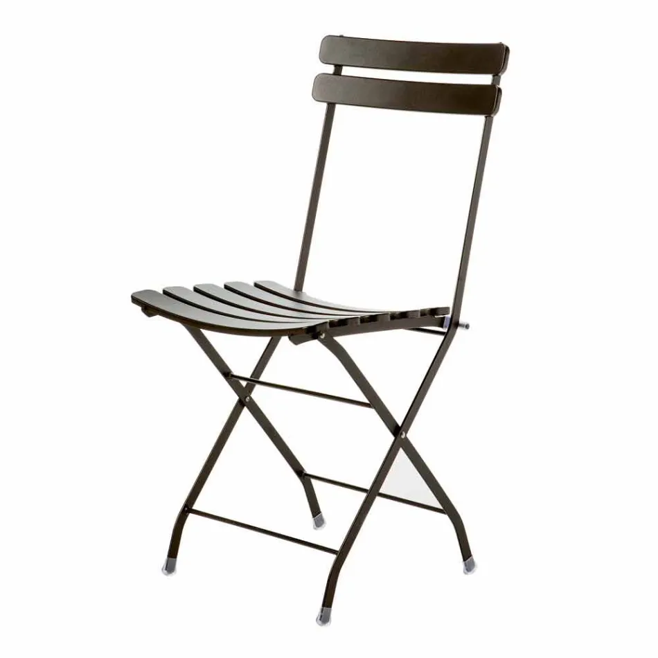 Sedia per Esterno Pieghevole in Metallo Verniciato Made in Italy, 4 Pezzi - Lori Viadurini