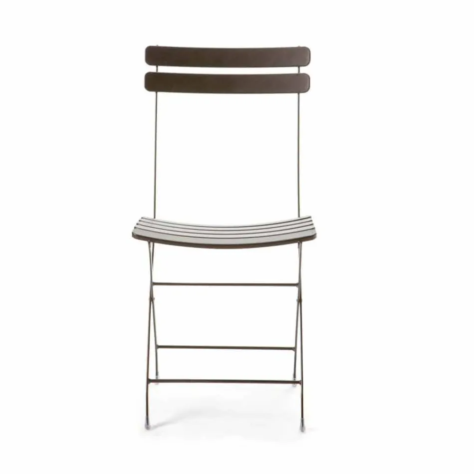 Sedia per Esterno Pieghevole in Metallo Verniciato Made in Italy, 4 Pezzi - Lori Viadurini
