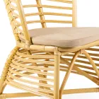 Sedia per il Giardino in Rattan Naturale con Cuscino Incluso – Torvi Viadurini