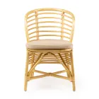 Sedia per il Giardino in Rattan Naturale con Cuscino Incluso – Torvi Viadurini