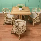 Sedia per il Giardino in Rattan Naturale con Cuscino Incluso – Torvi Viadurini