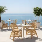 Sedia per il Giardino in Rattan Naturale con Cuscino Incluso – Torvi Viadurini