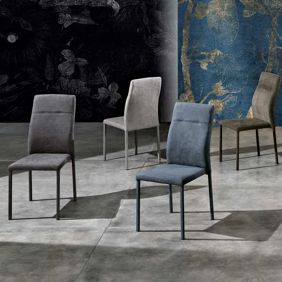 Sedia per sala da pranzo di design in tessuto made in Italy, Luigina Viadurini