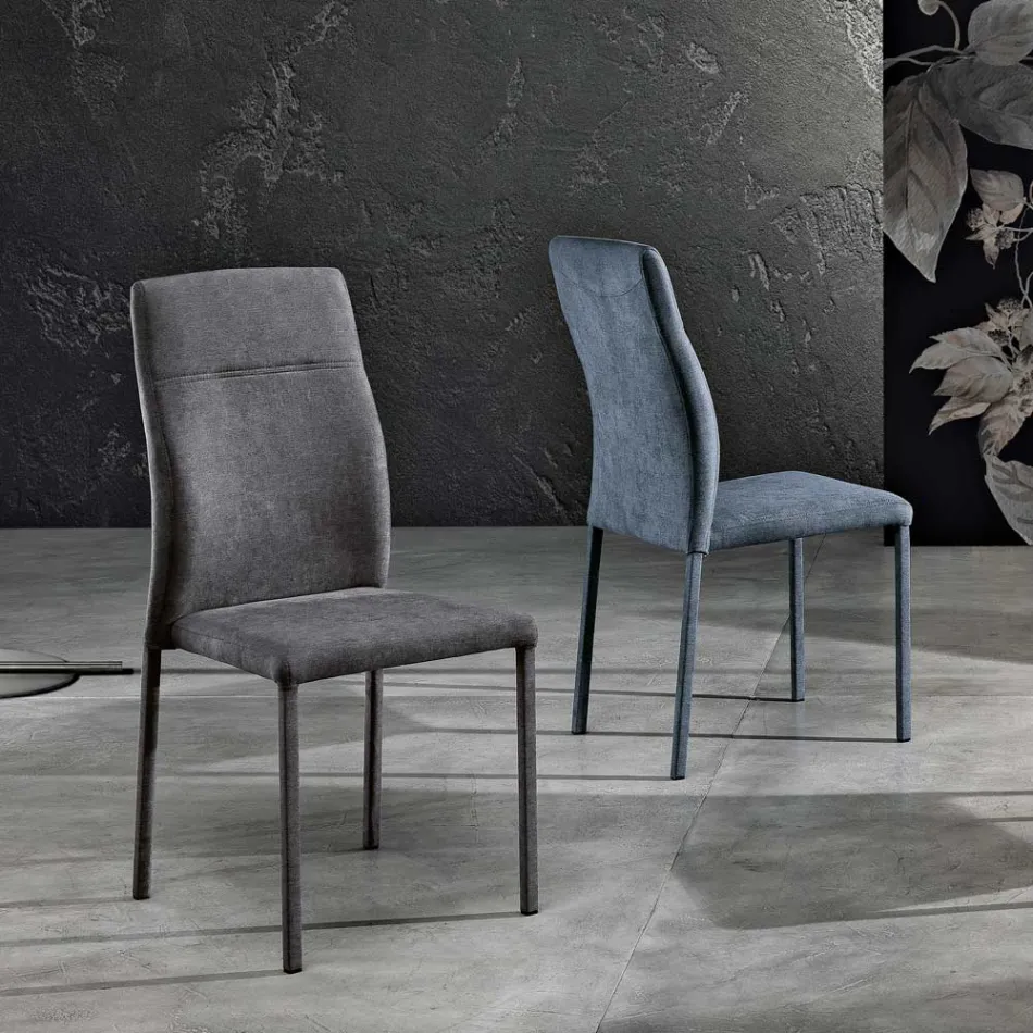 Sedia per sala da pranzo di design in tessuto made in Italy, Luigina Viadurini