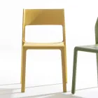 Sedia per Sala da Pranzo Impilabile in Polipropilene Colorato, 4 Pezzi - Abelia Viadurini