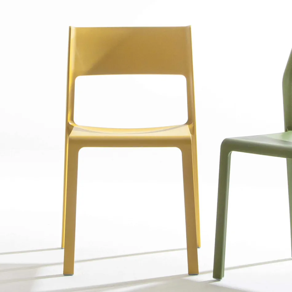 Sedia per Sala da Pranzo Impilabile in Polipropilene Colorato, 4 Pezzi - Abelia Viadurini