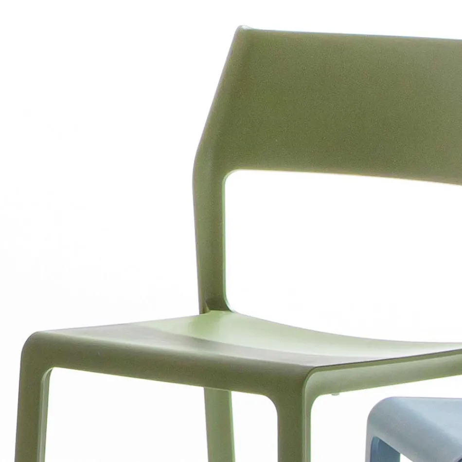 Sedia per Sala da Pranzo Impilabile in Polipropilene Colorato, 4 Pezzi - Abelia Viadurini