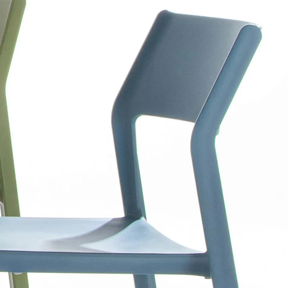 Sedia per Sala da Pranzo Impilabile in Polipropilene Colorato, 4 Pezzi - Abelia Viadurini