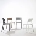 Sedia per Sala da Pranzo Impilabile in Polipropilene Colorato, 4 Pezzi - Abelia Viadurini