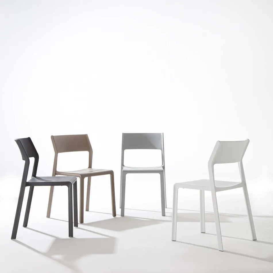 Sedia per Sala da Pranzo Impilabile in Polipropilene Colorato, 4 Pezzi - Abelia Viadurini