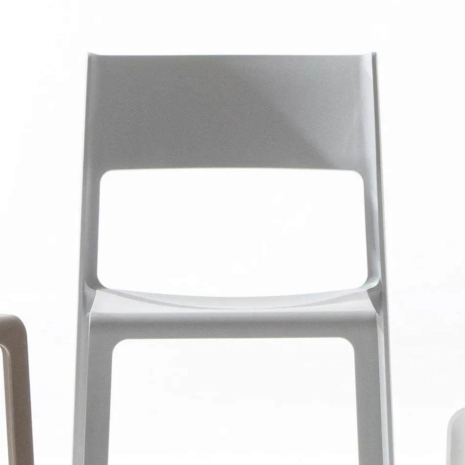 Sedia per Sala da Pranzo Impilabile in Polipropilene Colorato, 4 Pezzi - Abelia Viadurini