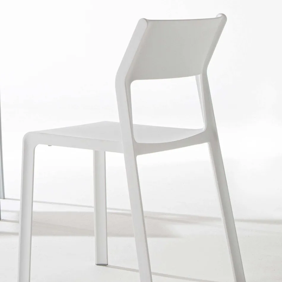 Sedia per Sala da Pranzo Impilabile in Polipropilene Colorato, 4 Pezzi - Abelia Viadurini