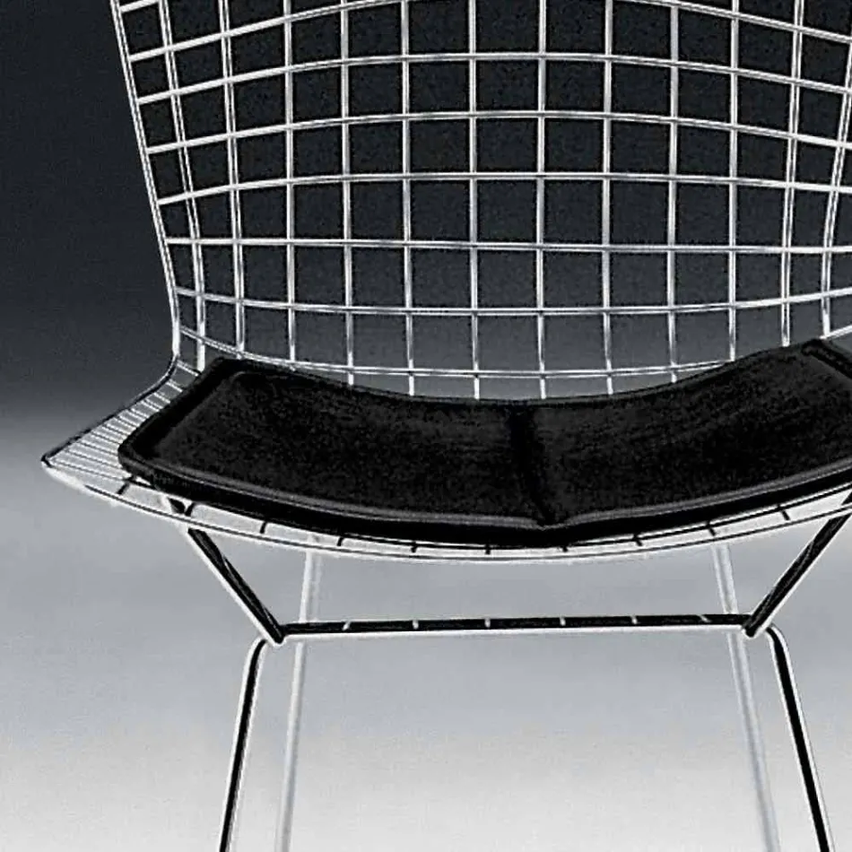 Sedia per Sala da Pranzo in Acciaio Cromato e Pelle Made in Italy - Beniamino Viadurini
