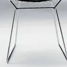 Sedia per Sala da Pranzo in Acciaio Cromato e Pelle Made in Italy - Beniamino Viadurini