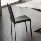 Sedia per Sala da Pranzo in Ecopelle Realizzata in Italia, 2 Pezzi - Mawi Viadurini